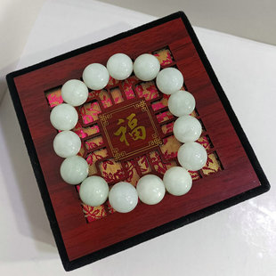 纯天然A货缅甸翡翠手链串冰糯种圆佛珠卡13加无裂杂送高档礼品盒