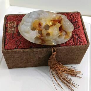 纯天然黄龙玉金龙送元宝寓意富贵吉祥大把件健身送高档礼品盒孤品