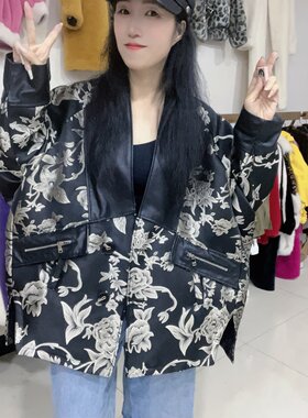 中长款皮衣欧港妮甜美宽松版型