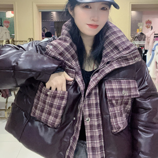 2025冬季新款真皮皮衣女短款绵羊皮羽绒服宽松保暖外套口袋夹克潮