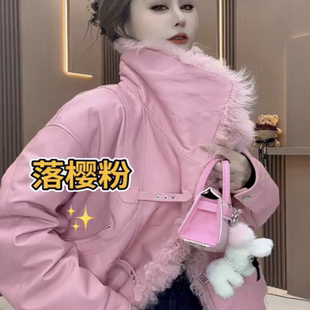 2025冬季新款真皮皮衣女短款绵羊皮羽绒服外套提格拉多羊毛领皮草