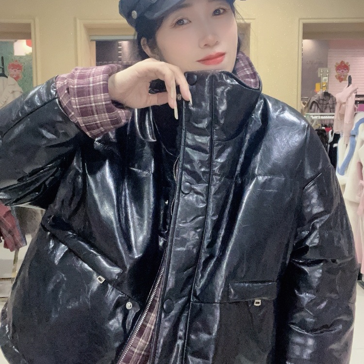 2025冬季新款真皮皮衣女短款立领绵羊皮羽绒服外套宽松保暖口袋潮