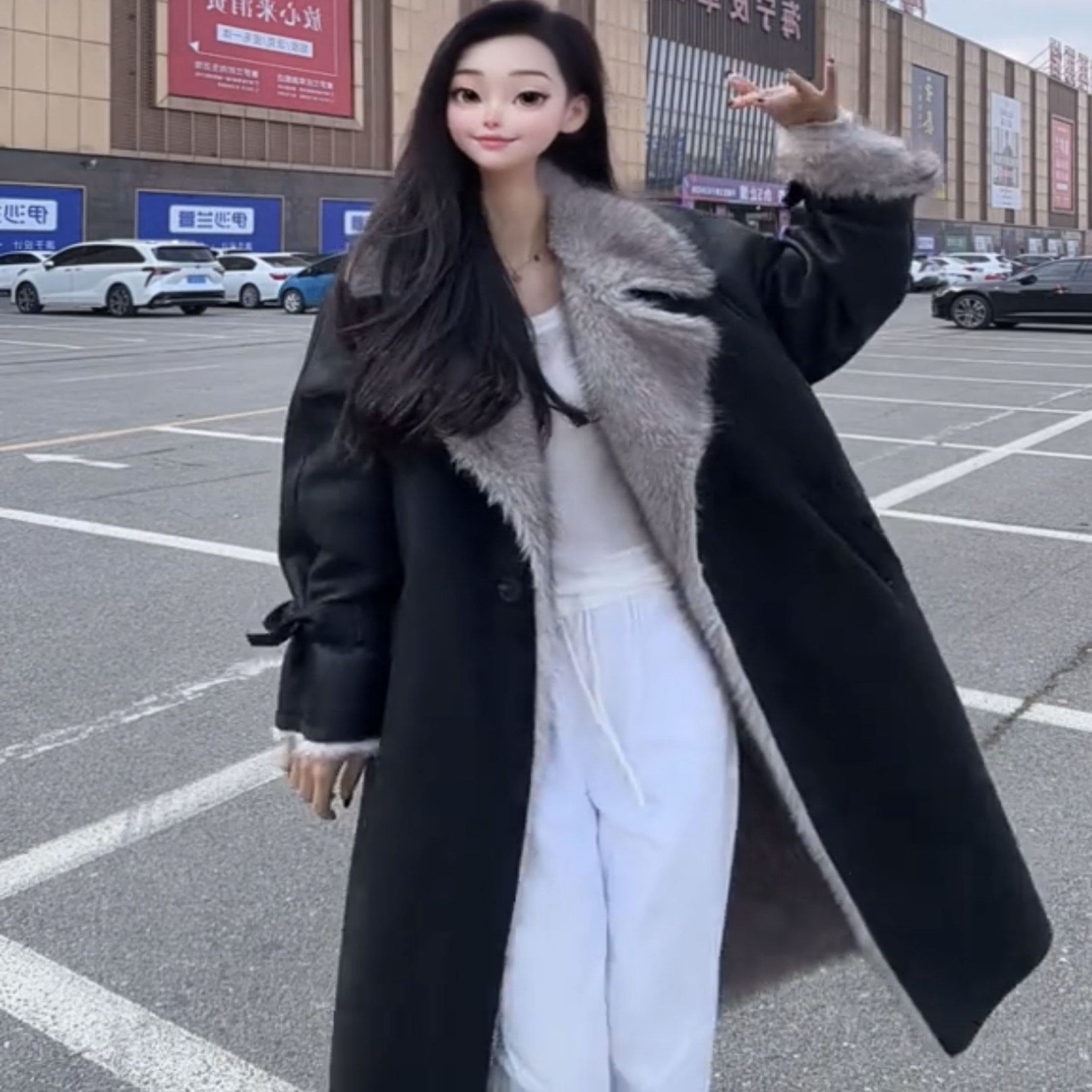 2025冬季新款新型皮毛一体外套女中长款翻领仿真狐狸毛皮草大衣潮,女装/女士精品,皮草,淘宝优惠券,粉丝福利购,淘宝优惠卷
