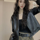 V领修身 真皮皮衣女短款 绵羊皮夹克外套宽松潮 新款 欧港妮2025春季