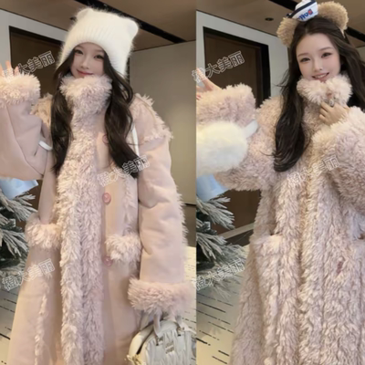 欧港妮中长款皮草大衣宽松