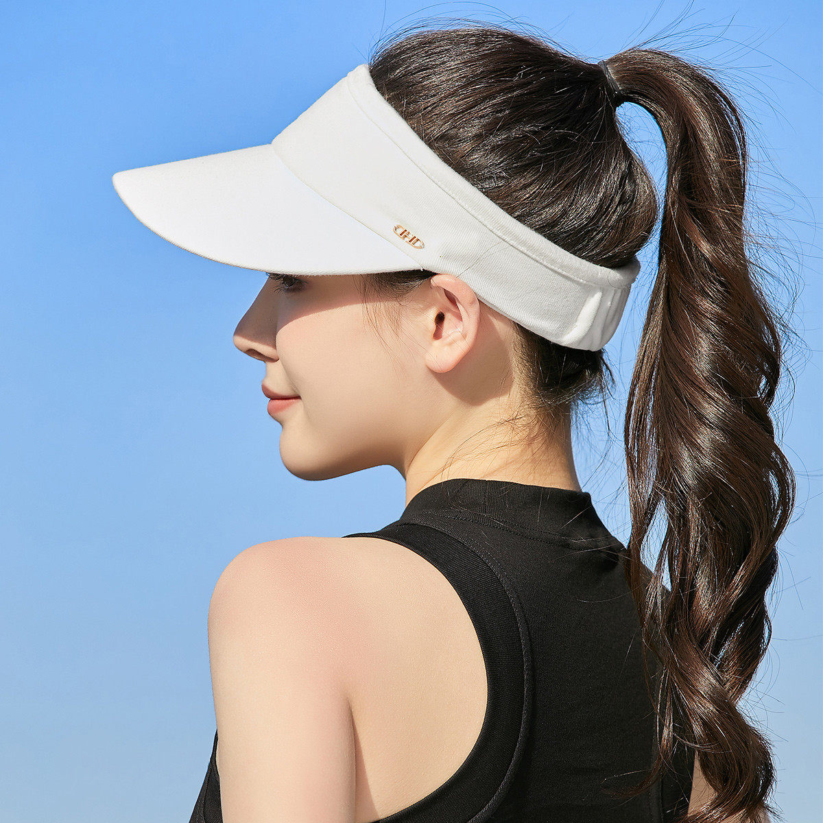 夏季防晒遮阳防紫外线女士户外空顶帽遮脸休闲太阳帽时尚鸭舌帽