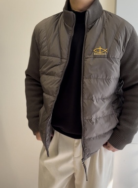 溪水边十字架得鱼仰望男女同款秋冬款排骨羽绒外套