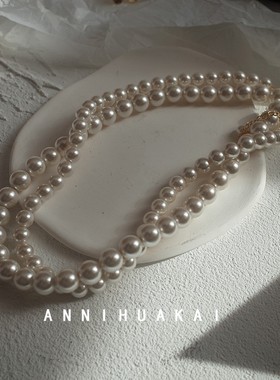 法式复古大珍珠叠戴项链