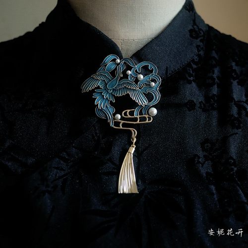 高级设计感烧蓝旗袍中式国风