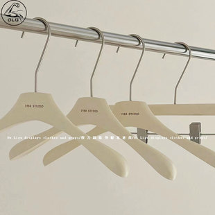 挂裤 实木衣架裤 架LOGO定制 店专用衣架米白色高温烤漆衣架女装 服装