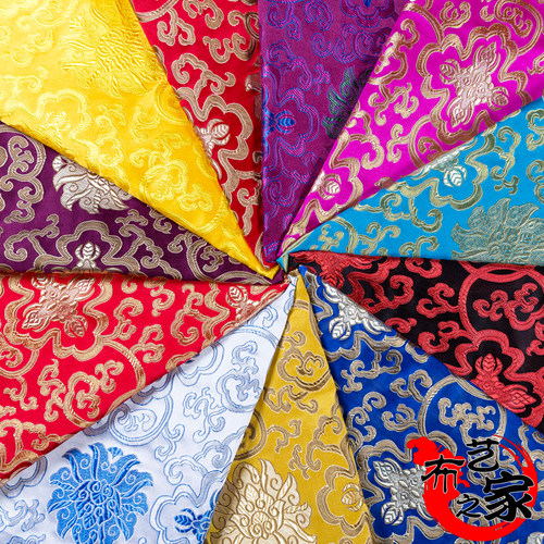 富贵花红木家具仿古风丝绸织锦缎
