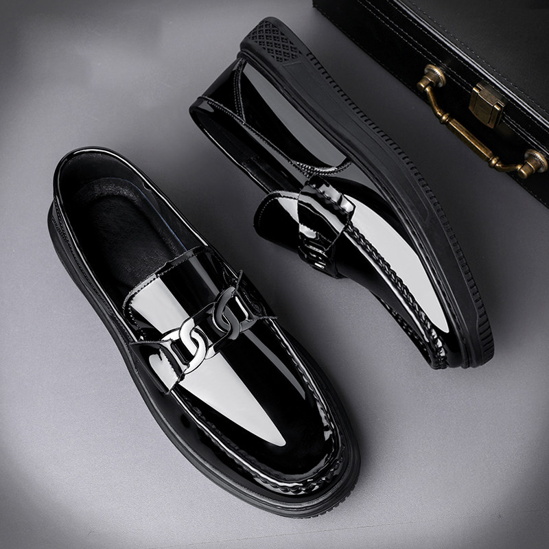 秋冬款豆豆鞋男真皮亮面男鞋2025新款韩版漆皮男士春季休闲皮鞋潮,流行男鞋,乐福鞋（豆豆鞋）,淘宝优惠券,粉丝福利购,淘宝优惠卷