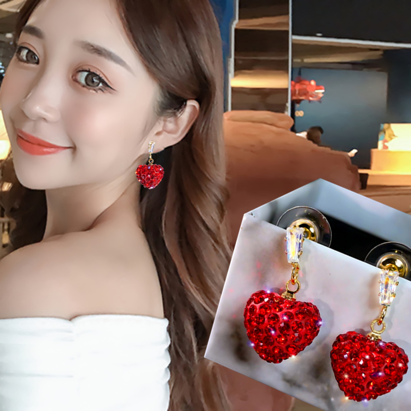 小巧风网红立体心形新款潮耳钉