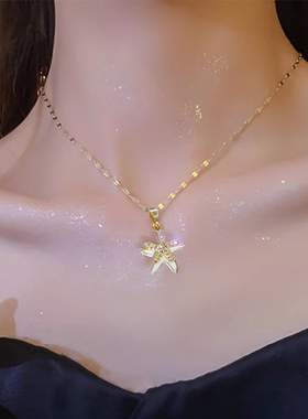 微镶锆石海星百搭项链