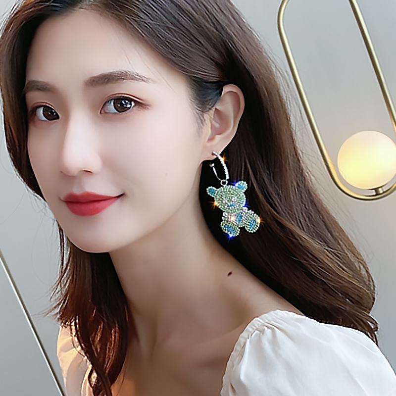 钻石小熊欧美风网红高级感耳坠