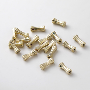 14k包金保色小蛮腰条纹直管隔珠diy手工串珠手链项链催材料配件