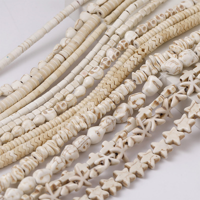 复古合成白松石爱心diy