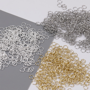 100个镀18k真金色开口圈挂圈闭口圈饰品连接圈小环圈DIY饰品配件
