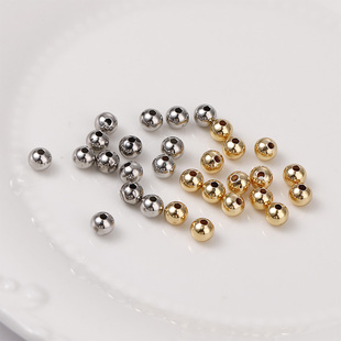 铜镀白金色黄金色珠子隔珠串珠diy手链项链耳饰品配件定位珠散珠