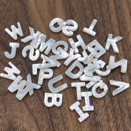 26英文字母白蝶贝立体贝壳片