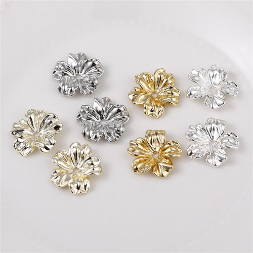 铜镀14k金杜鹃花中孔花瓣花蕊DIY