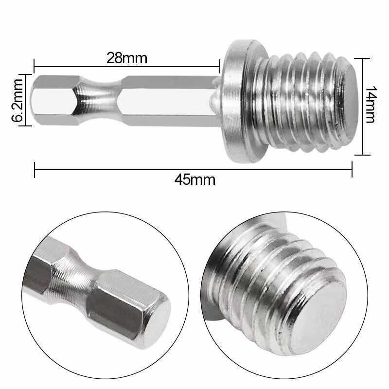 电钻工具件自粘盘抛光盘连接杆转换器连接杆六角电钻转换头M10M14图片