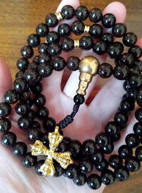 原创diy天然铁蛋菩提子铁胆铁旦108颗佛珠手链个性念珠手串男女款