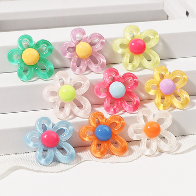 彩色透色镂空花diy材料包奶油胶手机壳树脂饰品配件发夹杯贴装饰