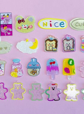 卡通可爱小动物diy奶油胶手机壳头饰发夹饰品树脂配件