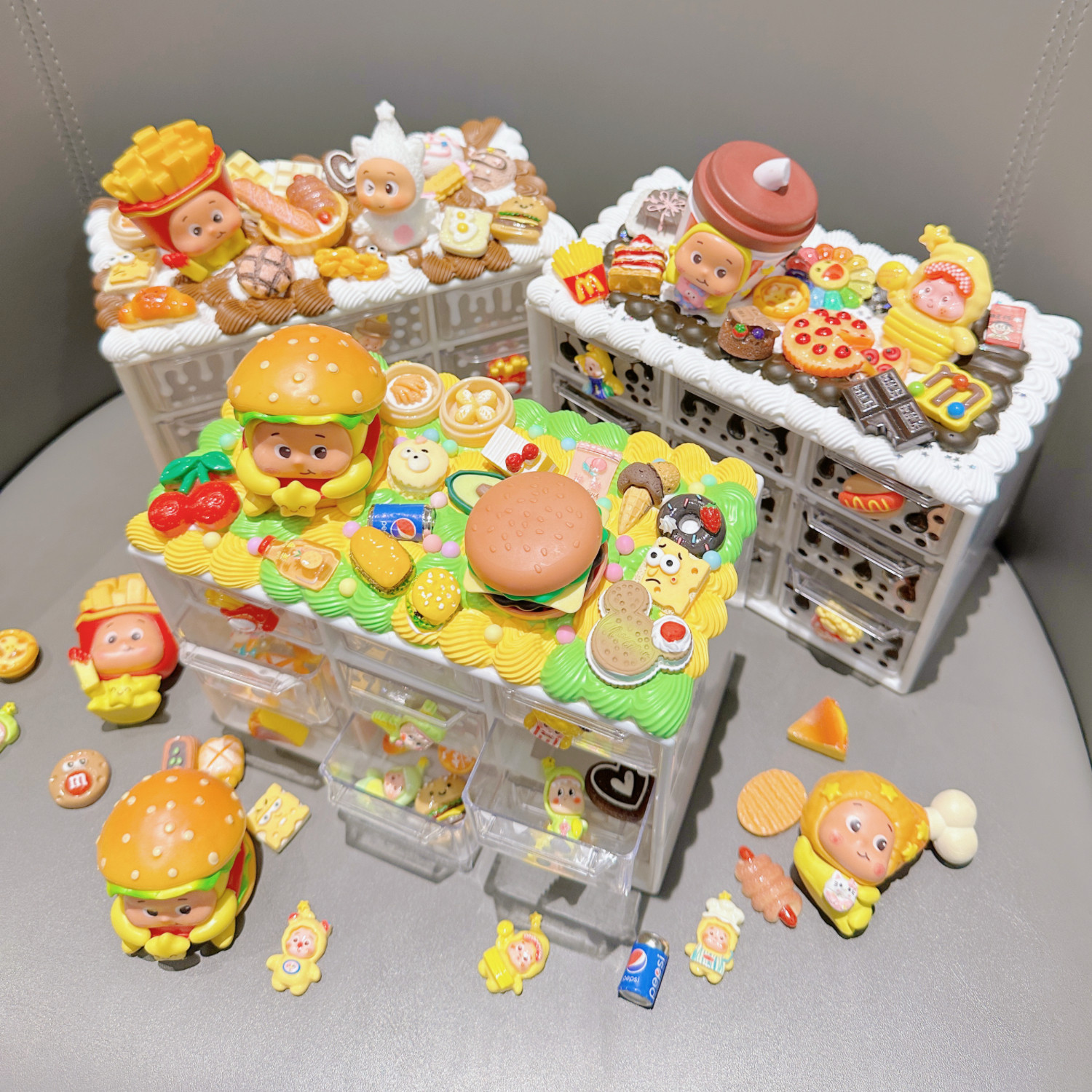 星星人九宫格收纳盒子奶油胶手工diy材料包儿童制作玩具摆件礼物