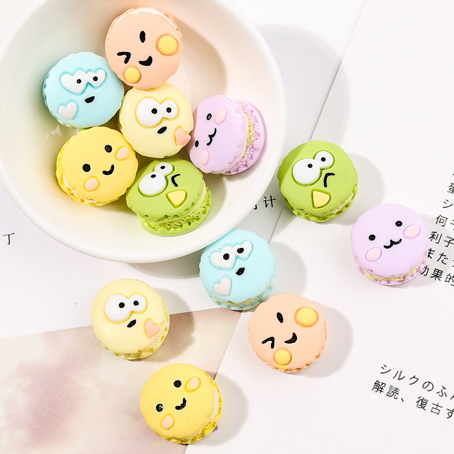 表情马卡龙饼干蛋糕奶油胶手机壳树脂饰品配件diy材料包手工自制