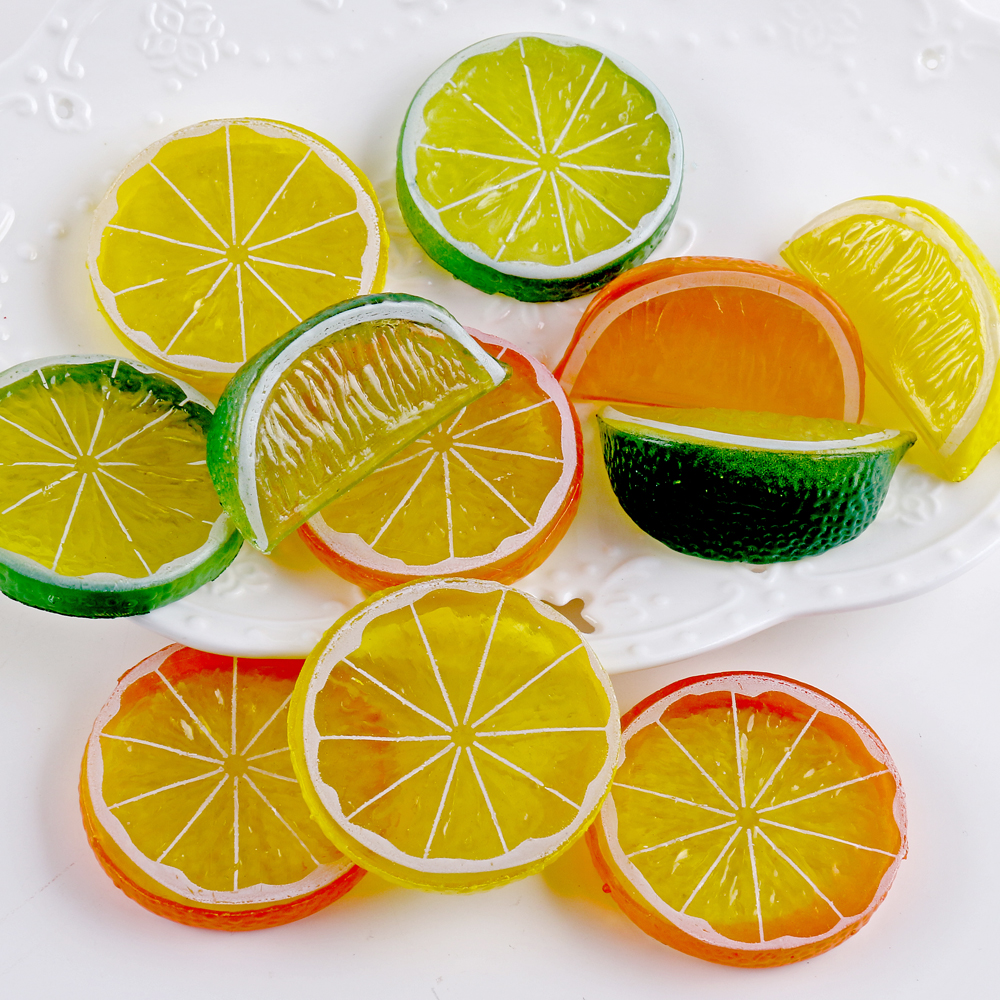 仿真柠檬块桔子片奶油胶手机壳材料包手工diy制作自制树脂配件女