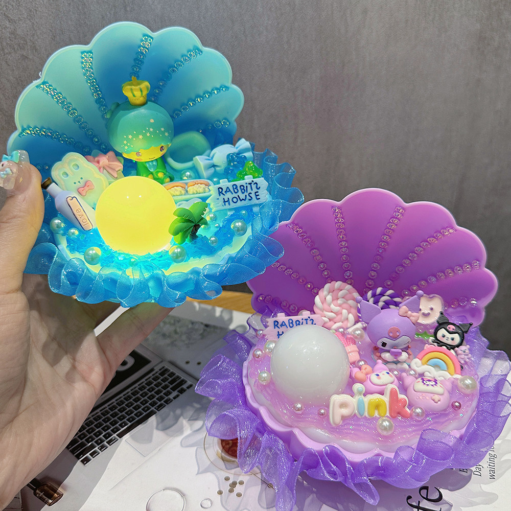 卡通公仔贝壳小夜灯diy奶油胶材料包儿童手工自制益智桌面摆件,饰品/流行首饰/时尚饰品新,其他DIY饰品配件,淘宝优惠券,粉丝福利购,淘宝优惠卷