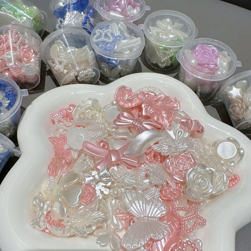 珍珠玫瑰巴洛克奶油胶手机壳树脂饰品配件diy材料包手工自制滴胶