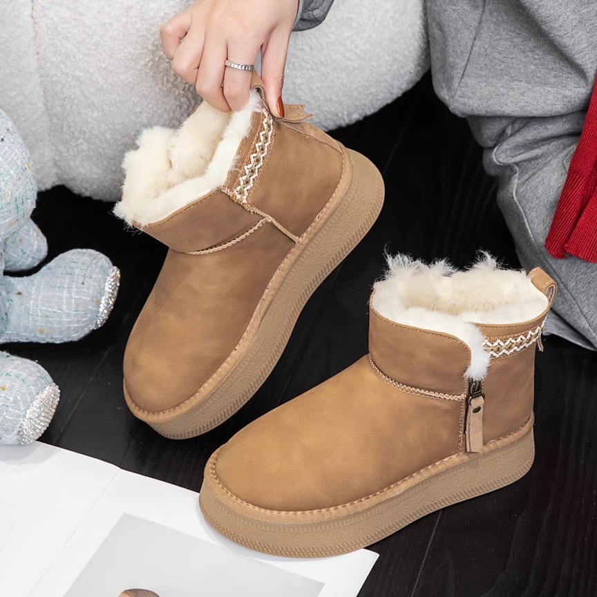 加肥加大40-43真皮保暖雪地靴