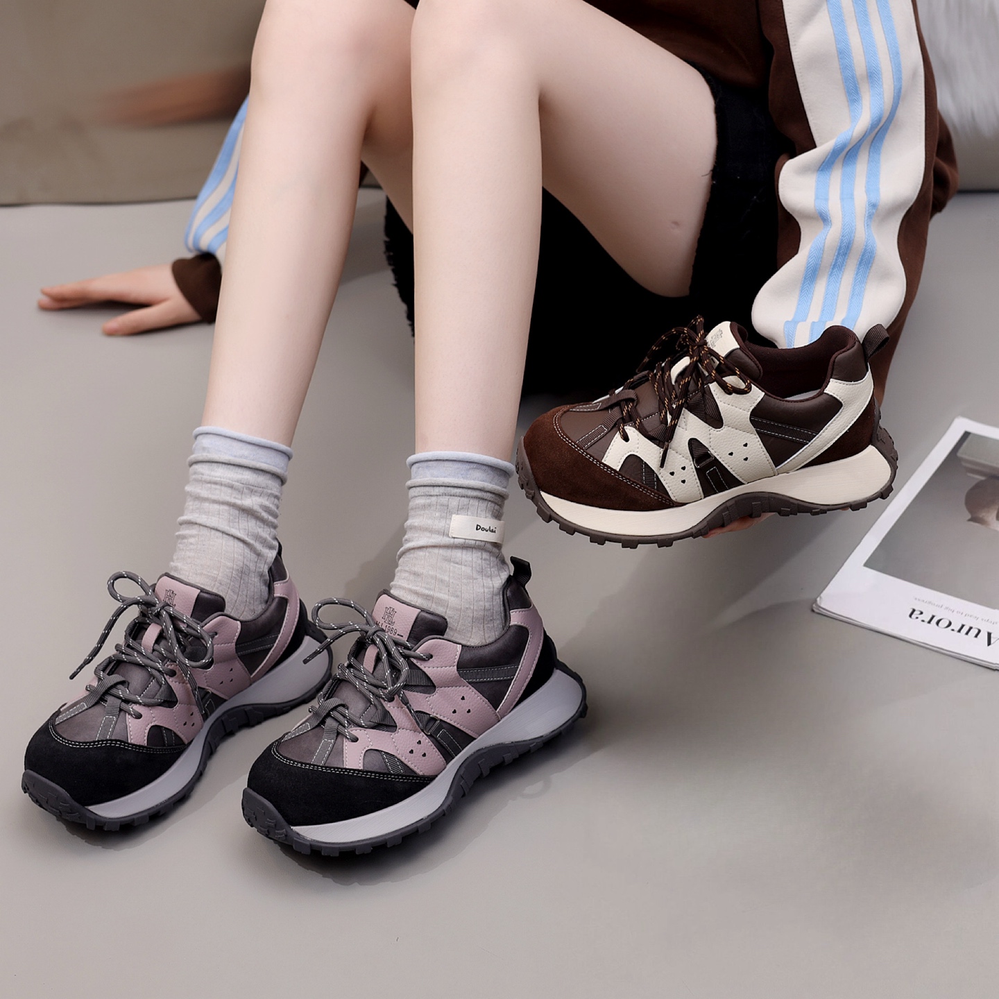 真皮休闲鞋4142百搭女鞋绒里