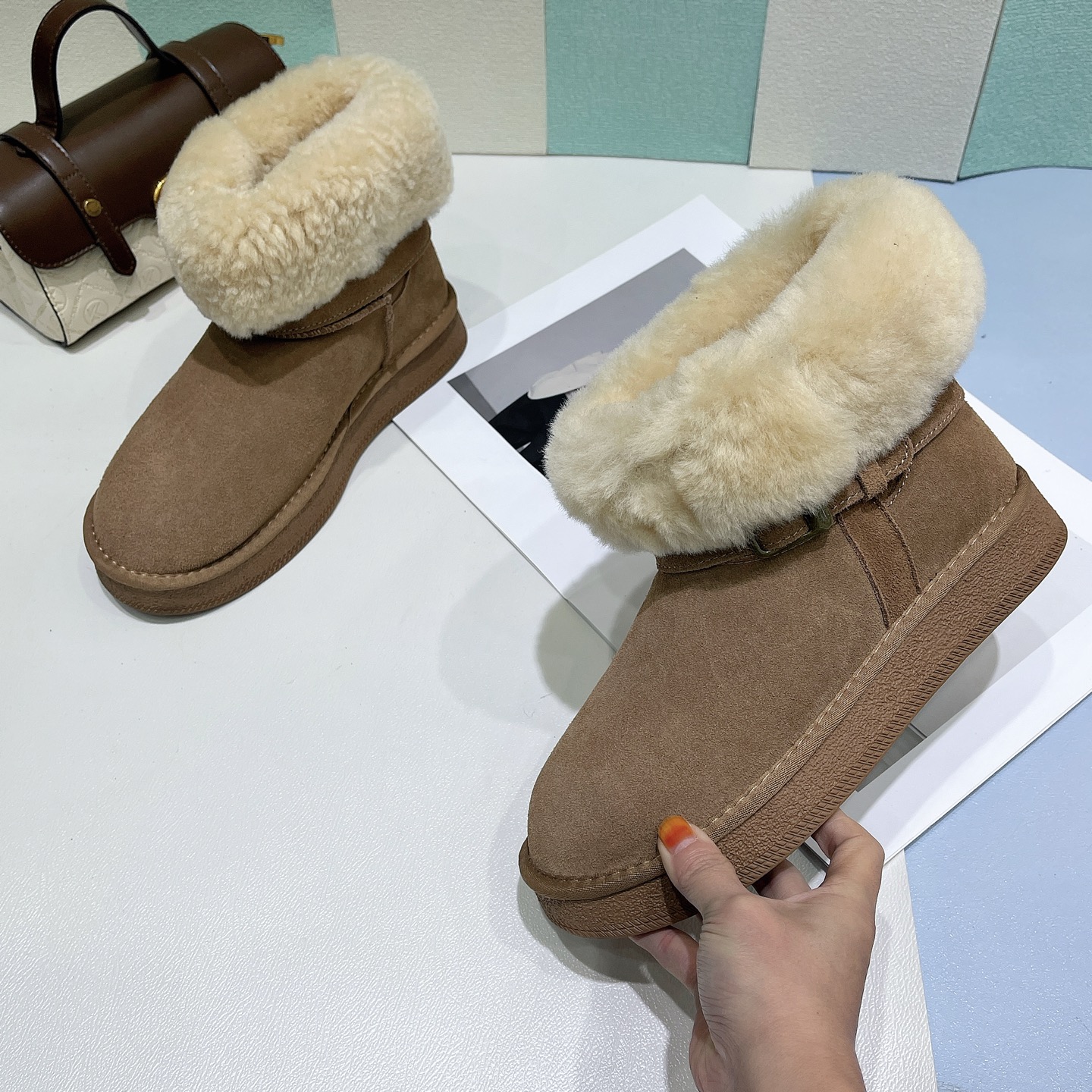 韩版大码女靴毛绒雪地靴