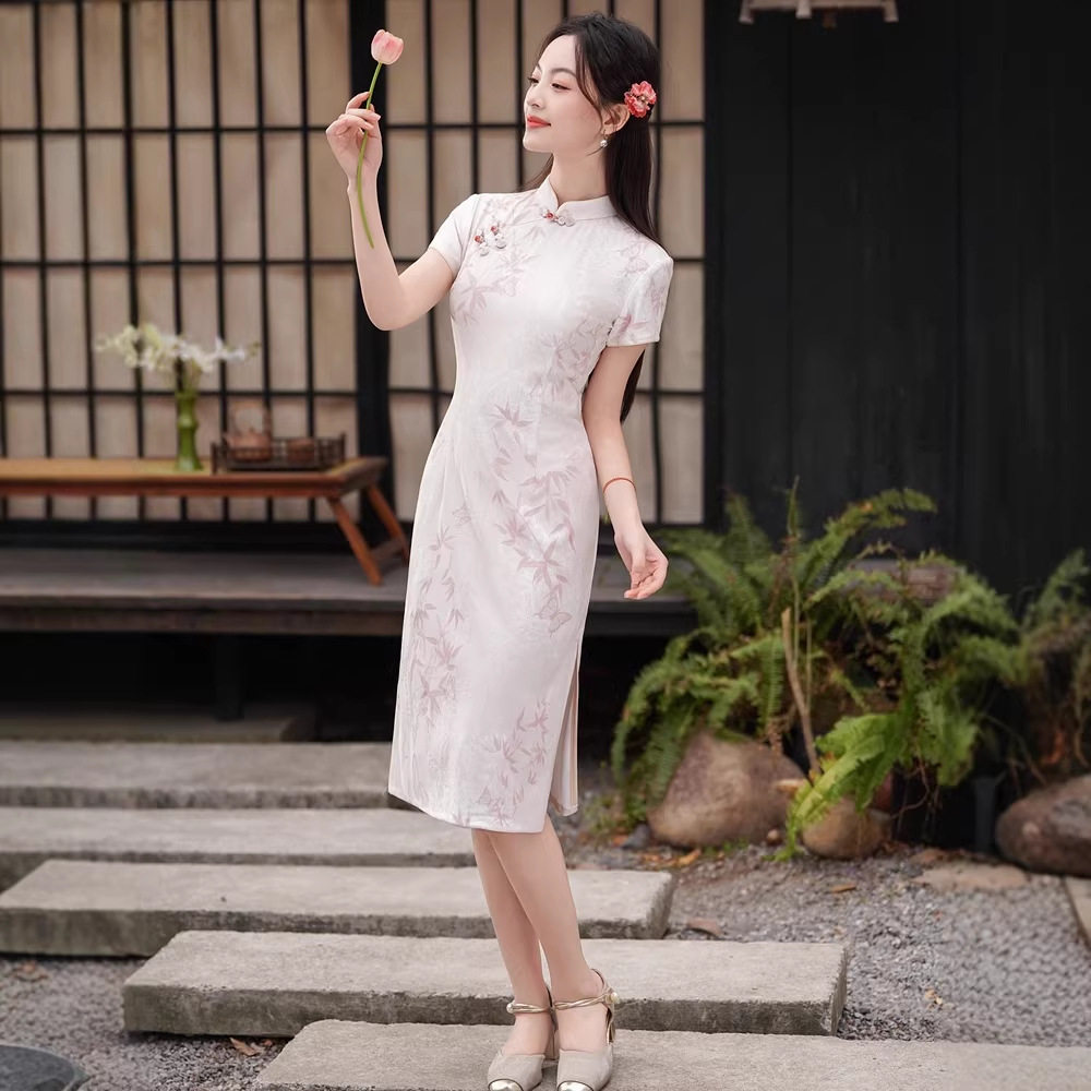 贝之韵新中式2026春夏款小个子改良旗袍短袖修身高端气质日常可穿