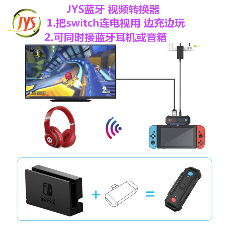 JYS原装 switch底座蓝牙视频转换器NS主机连TV电视投屏迷你便携