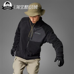 阿迪达斯户外抓绒运动夹克外套