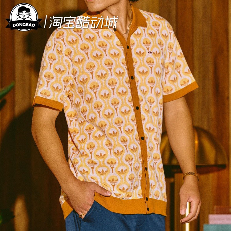 阿迪达斯时尚休闲运动短袖衬衫