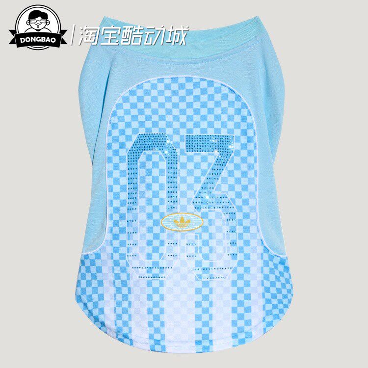5月ADIDAS阿迪达斯宠物足球风渐变条纹印花撞色背心狗猫咪LE2271