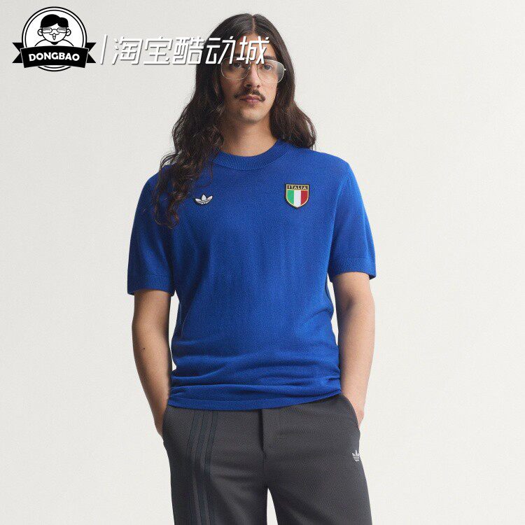 3月ADIDAS阿迪达斯意大利队70年代复古足球文化短袖球衣JN3706