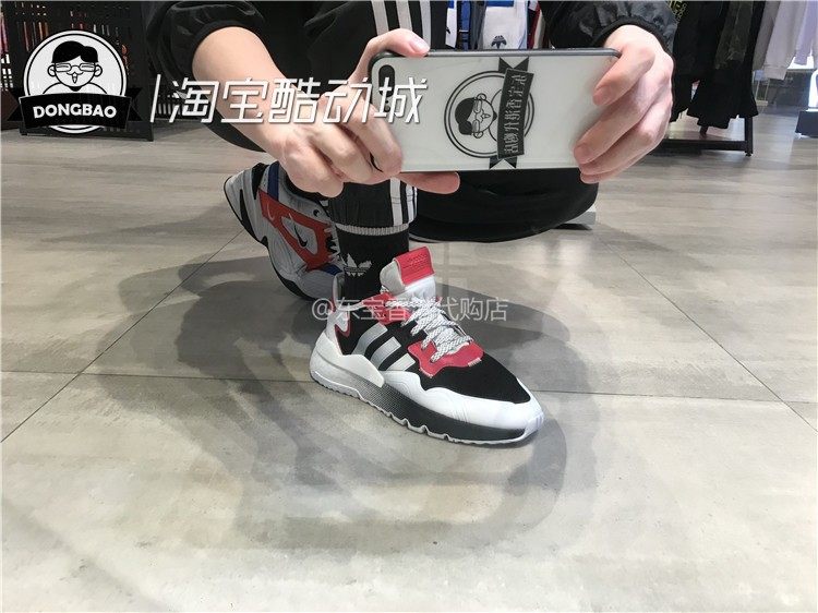 2月ADIDAS三叶草NITE JOGGER男子休闲运动舒适3M反光板鞋EF5402