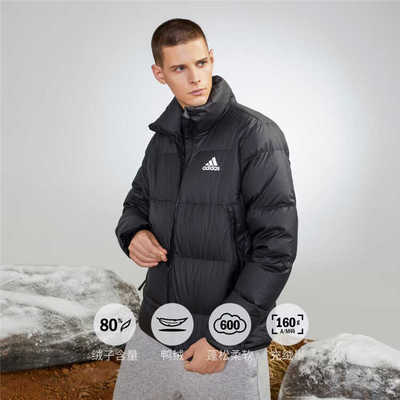 休闲600蓬连帽鸭绒面包羽绒服