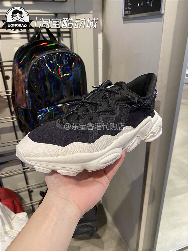 9月ADIDAS三叶草OZWEEGO男女休闲运动黑白拼接复古老爹鞋FV9760
