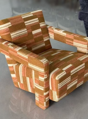 CZ123意式极简布艺休闲椅客厅沙发椅单人椅主人椅设计感懒人椅