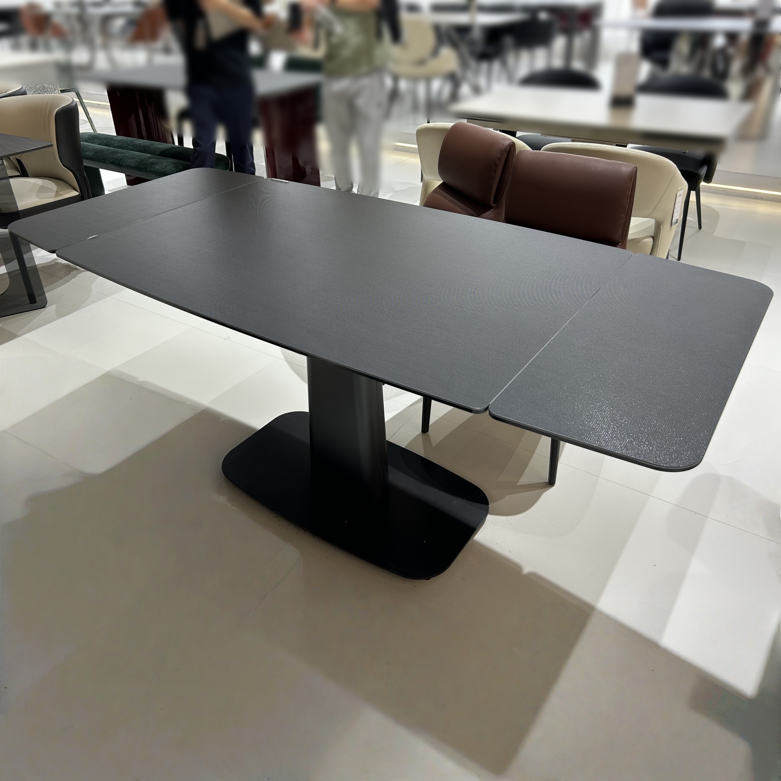 CZ225复合岩板跳台长餐桌1.2米拉升餐桌变1.8米长功能餐桌聚餐桌