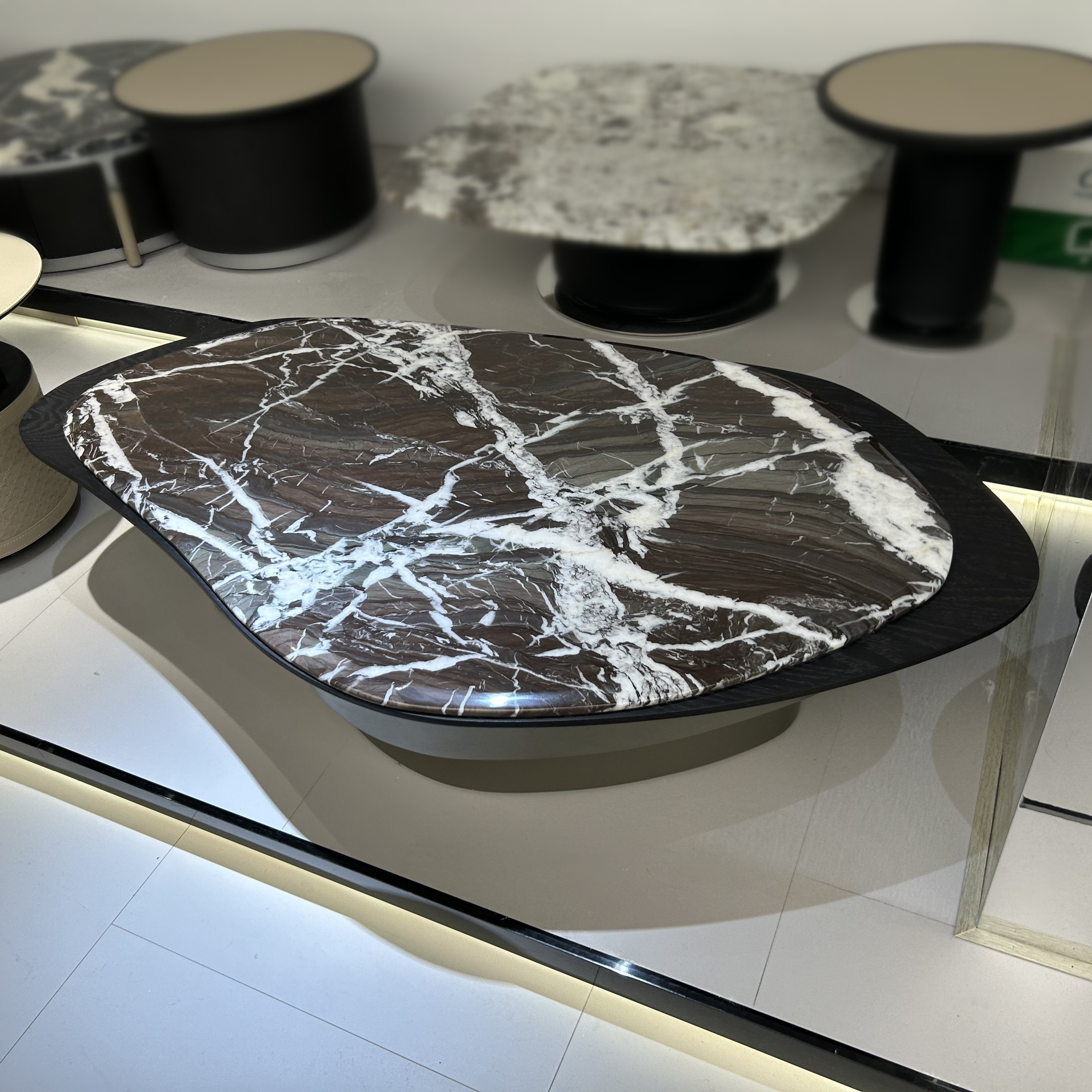 CJ132法式奶油风云朵茶几创意异形四叶草花瓣微晶石艺术造型茶几