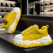 厚底增高松糕小白鞋 男鞋 男士 时尚 2026春季 纯色潮流学生休闲鞋 新款